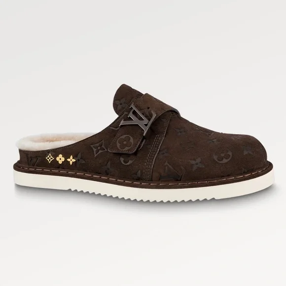 COPY - Louis Vuitton East Mule Fur Lining Louis Vuitton Monogram Fur LV Easy Mens Mules 9 Brown  main image 4
